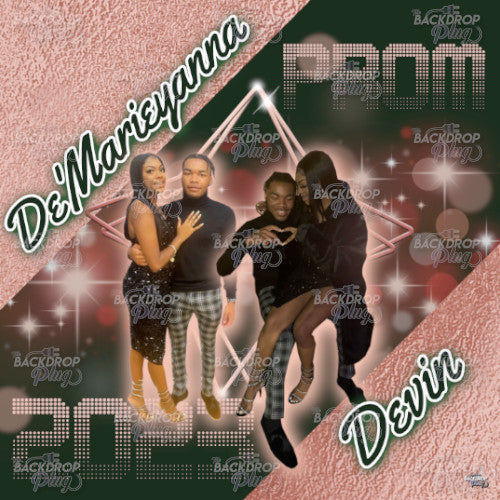 Prom Green Pink - Digital Editable Template Download
