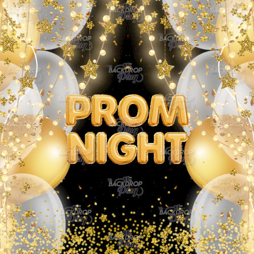 Prom Night Gold Balloon Letters - Digital Editable Template Download