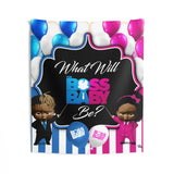 Boss Boy Girl Backdrop Banner | Boss Boy Girl Gender Reveal | Boss Boy Girl Party Decorations | Boss Boy Girl Blue Pink | Dreads Fro