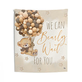 Teddy Bear Backdrop | We Bearly Can Wait For You | Teddy Bear Banner | Teddy Bear Party Decorations | Teddy Bear Birthday Party Tan Brown