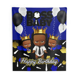 Boss Boy Backdrop | Boss Boy Banner | Boss Boy Party Decorations | Boss Boy Birthday | Boss Boy Blue Black Gold | Boss Boy Curly Fro