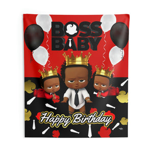 Boss Boy Backdrop | Boss Boy Banner | Boss Boy Party Decorations | Boss Boy Birthday | Boss Boy Red Black Gold | Boss Boy Curly Fro