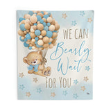 Teddy Bear Backdrop | We Bearly Can Wait For You | Teddy Bear Banner | Teddy Bear Party Decorations | Teddy Bear Birthday Party Blue Brown