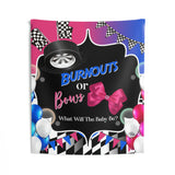 Burnouts Bows Backdrop Banner | Burnouts Bows Boy Girl Gender Reveal | Burnouts Bows Party Decorations | Burnouts Bows Blue Pink