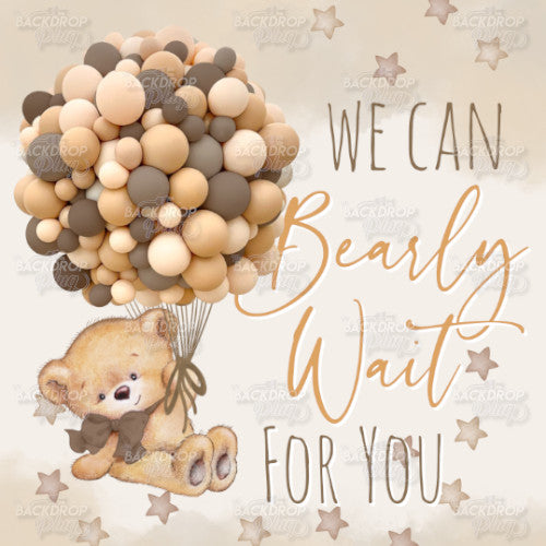 We Can Bearly Wait For You - Brown - Digital Editable Template Download