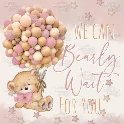 We Can Bearly Wait For You - Pink - Digital Editable Template Download