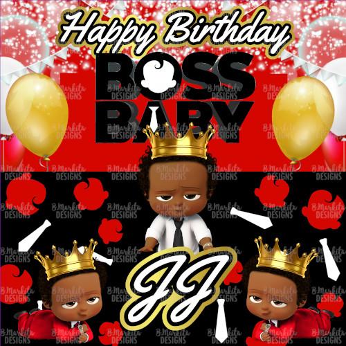 Boss Baby Boy Red - Digital Editable Template Download