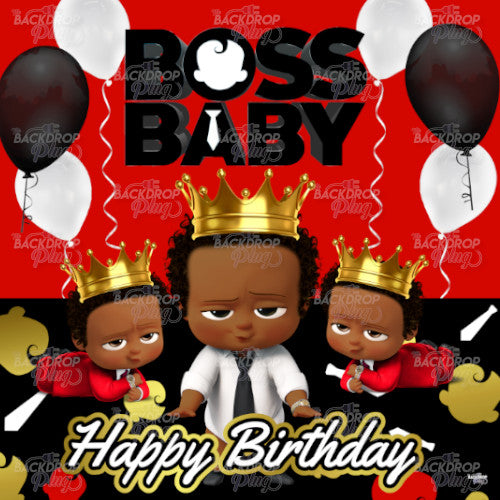 Boss Boy Red Black Gold - Digital Editable Template Download