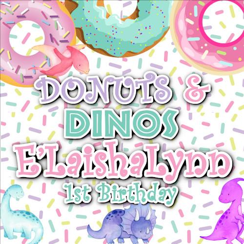 Donuts and Dinos - Digital Editable Template Download